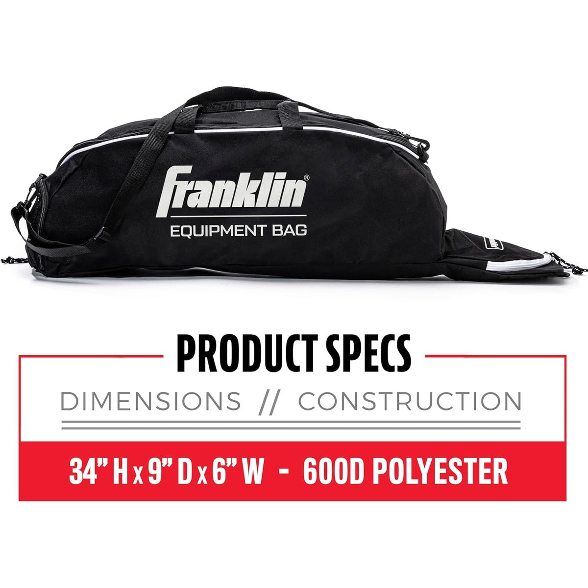 Franklin Sports Junior Baseball Equipment Bag - Stay Organized On and Off the Field