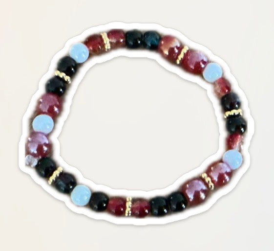 Gold,black,white and red bracelet( fits all)