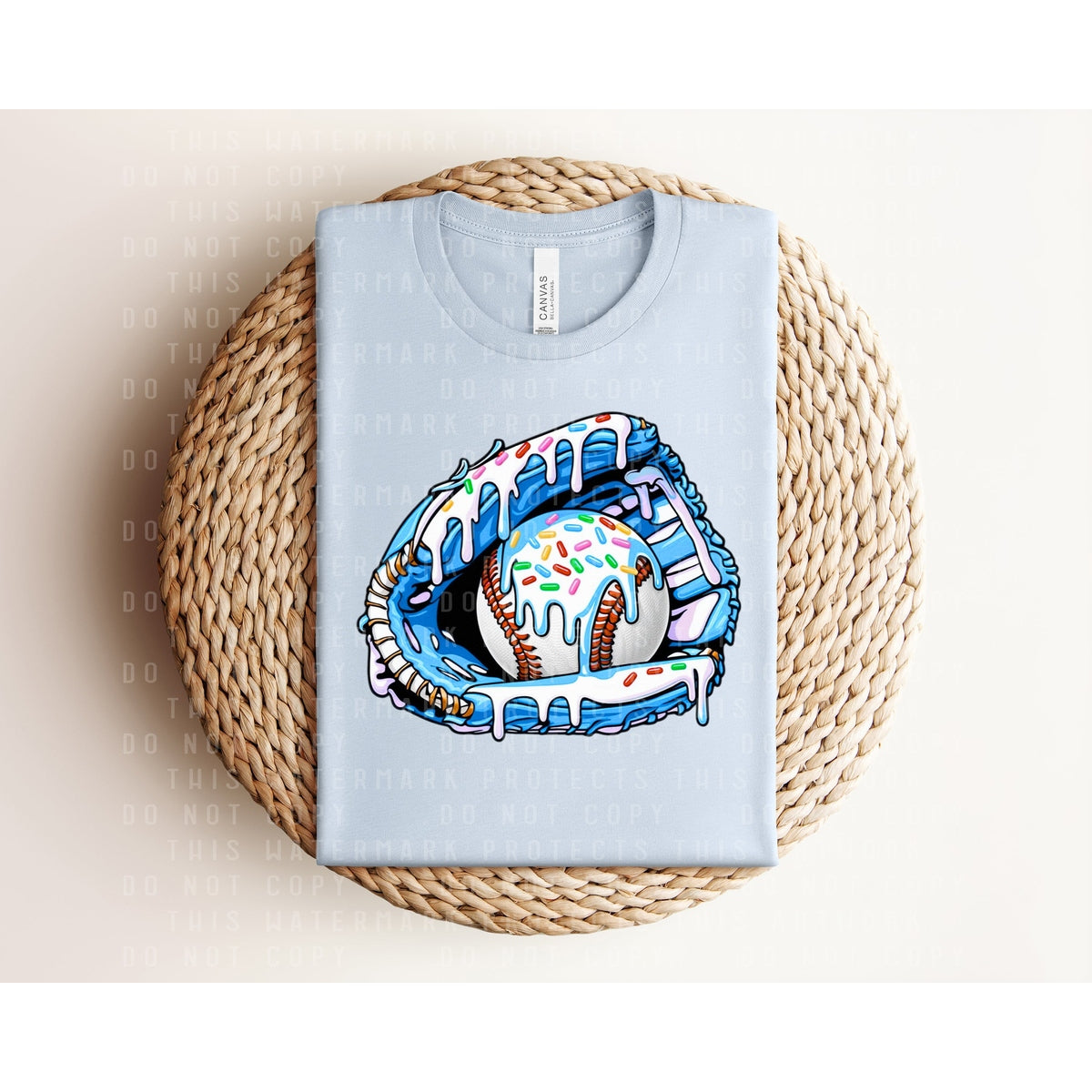 Baseball Blue Drip Graphic Tee